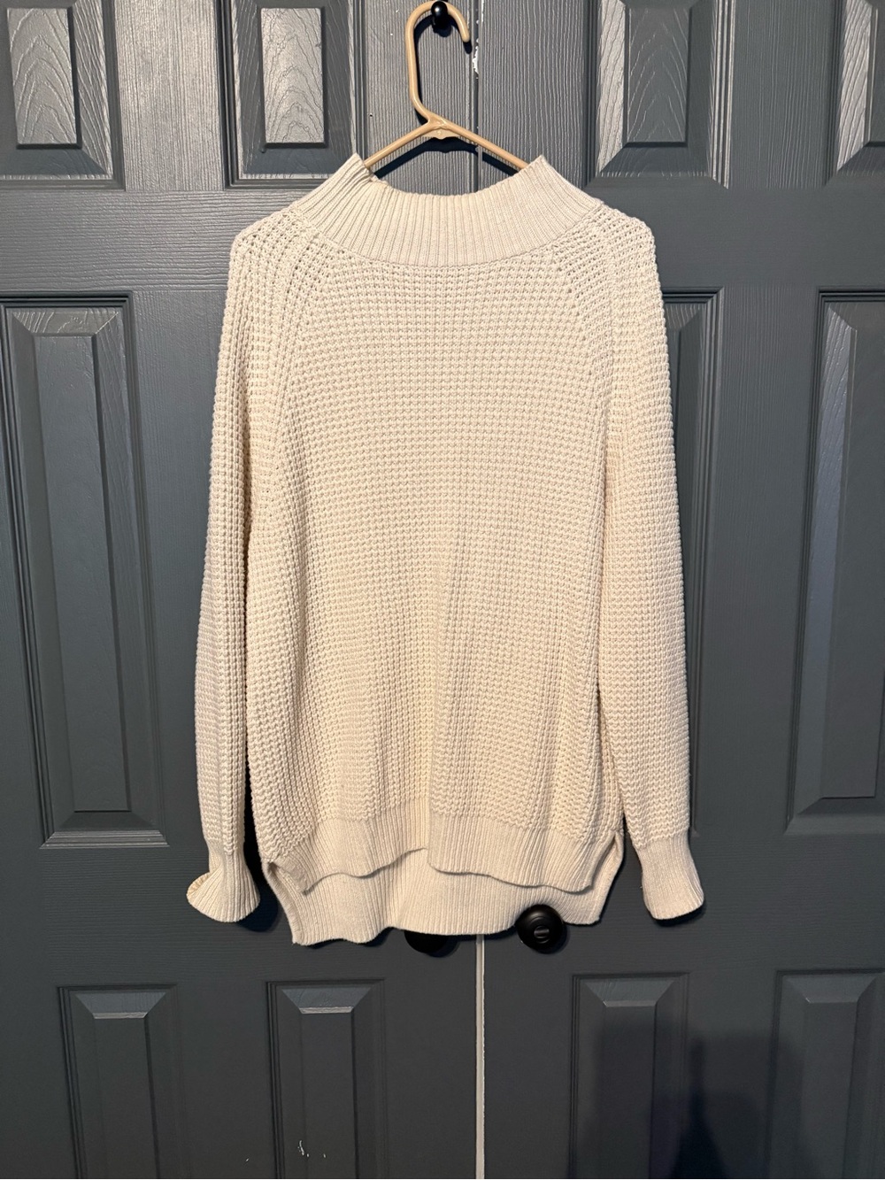 BDG Cream Mock Neck Waffle-Knit Women's Sweater